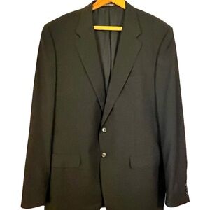 Corneliani Elegant Black Merino Wool Men's Two Button Suit Jacket